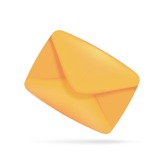 Vector 3d yellow envelope electronic mailing concept online communication