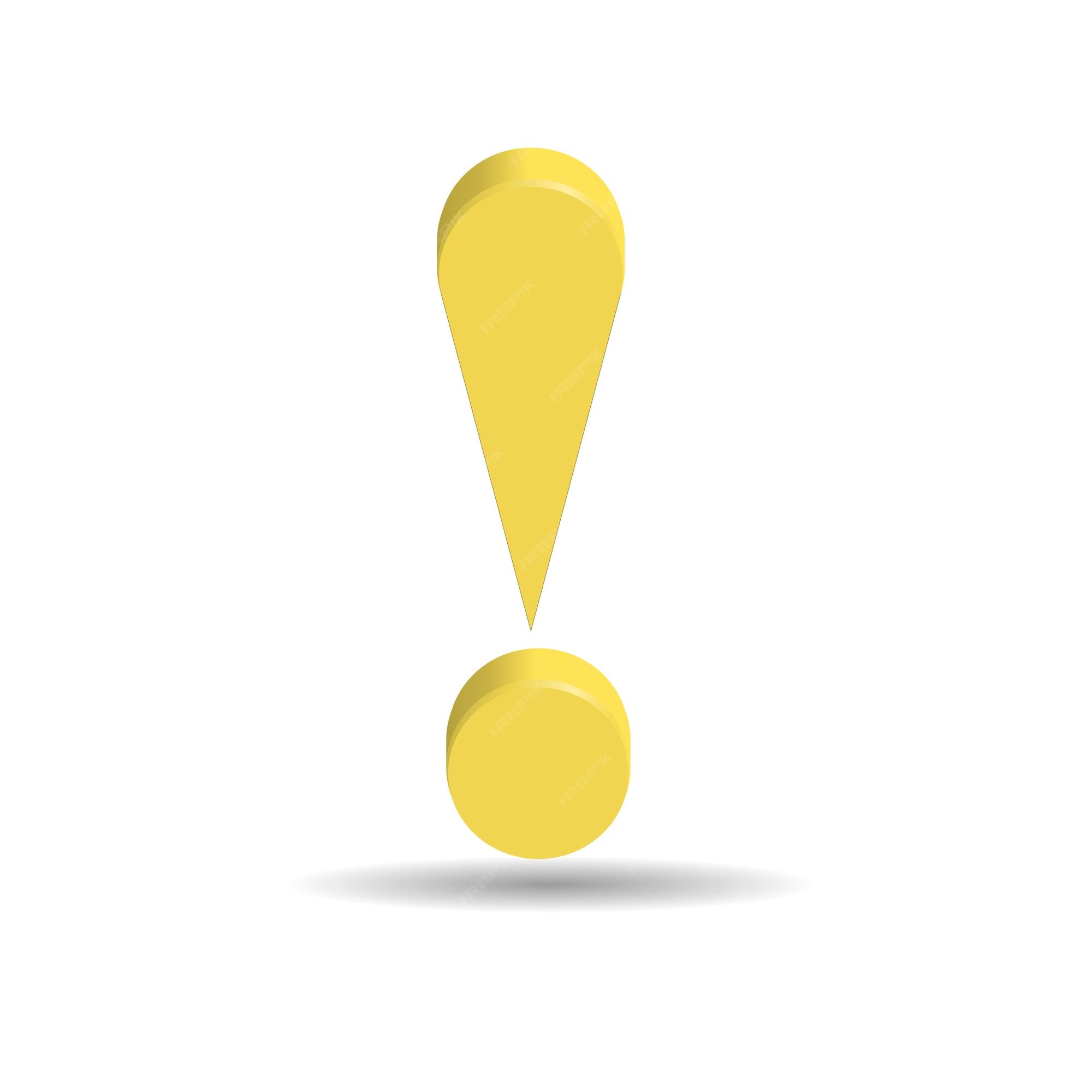 Premium Vector 3d yellow exclamation point
