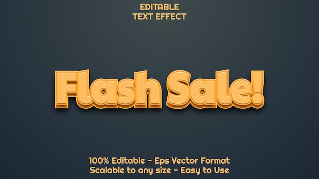 3d yellow flash sale text effect style