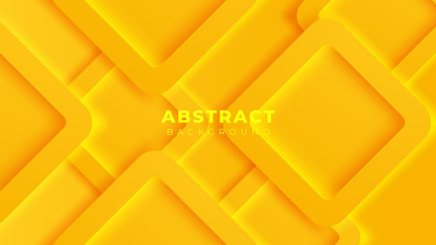 Vector 3d yellow geometric abstract background overlap layer with rounded rhomb effect decoration