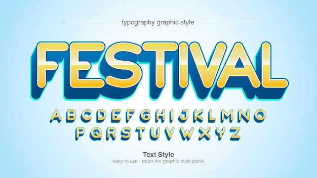 3D Yellow Glossy Cartoon Typography