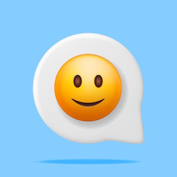 Premium Vector Set of chat speech bubble with smile emoji in a flat design