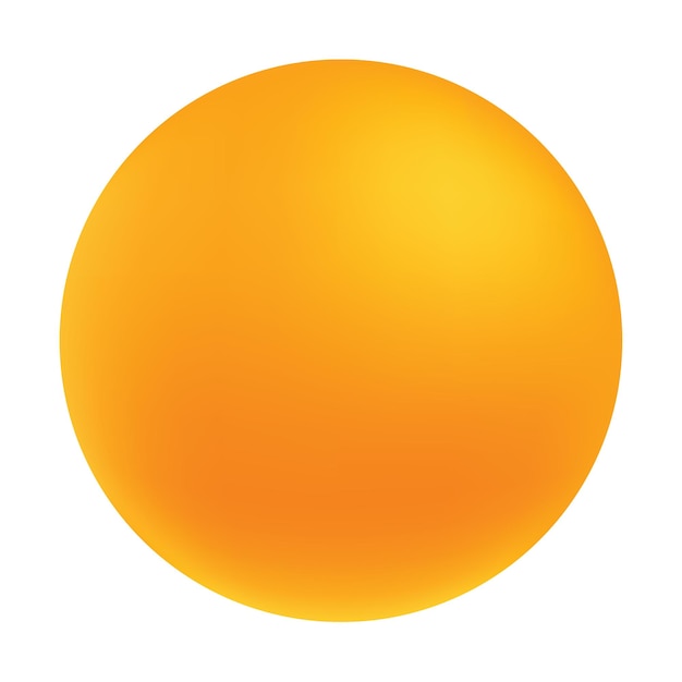 Символ желтого солнца 3d, выделенный на белом фоне сфера шаровой планеты