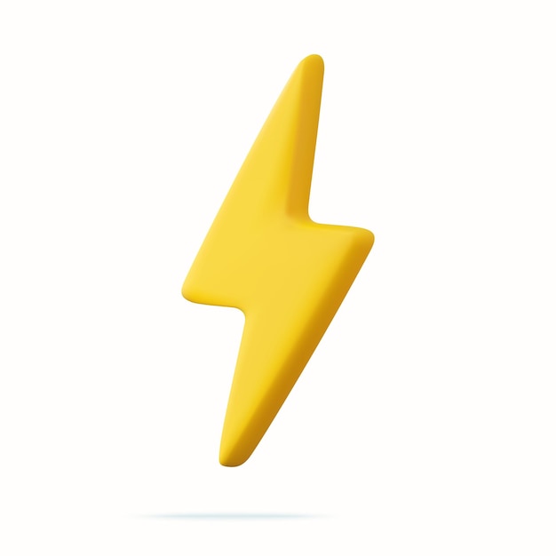 Vector 3d yellow thunder and bolt lighting flash