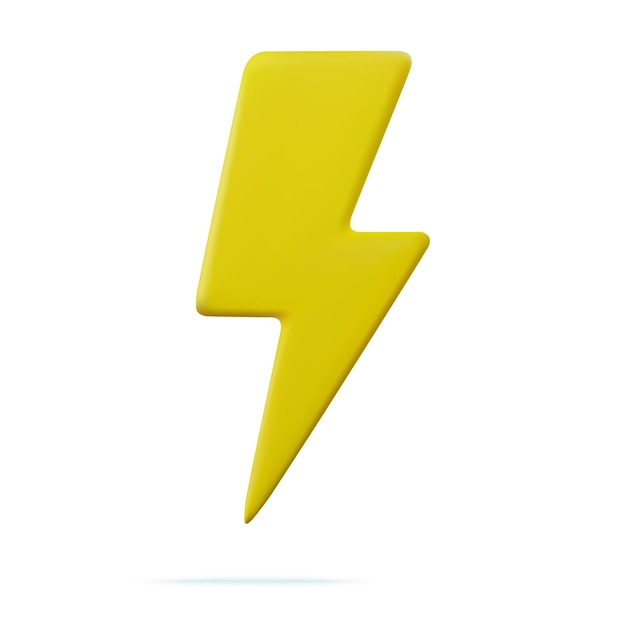 3d Yellow thunder and bolt lighting flash