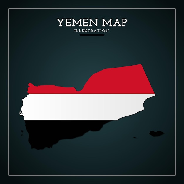 Illustrazione di vettore della mappa dello yemen 3d