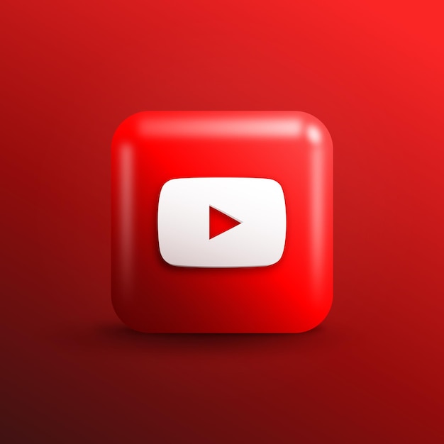 3d YouTube logo social media icon and button background