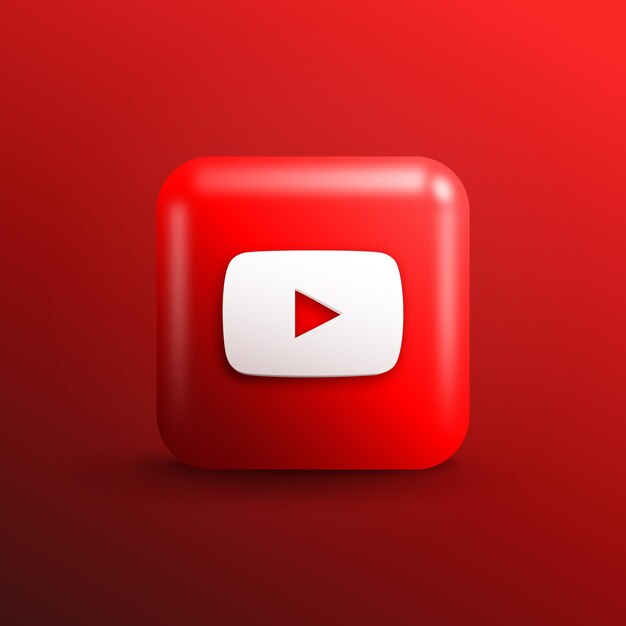 3d Youtube Logo Social Media Icon And Button Background