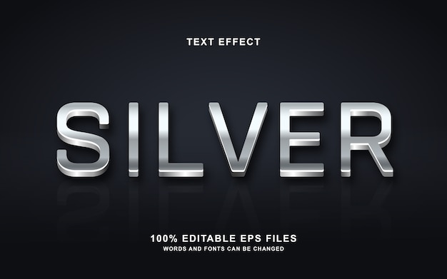 3D-zilveren lettertype-effect