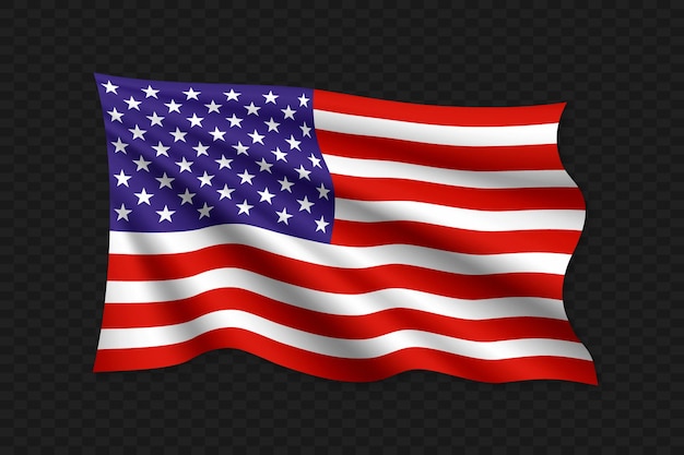 3D zwaaiende vlag van de Verenigde Staten Vector illustratie