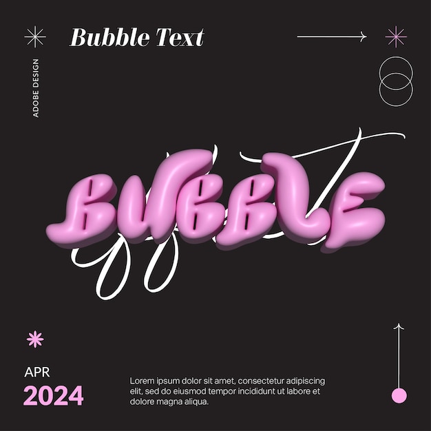 Vector 3dbubble text effect eps