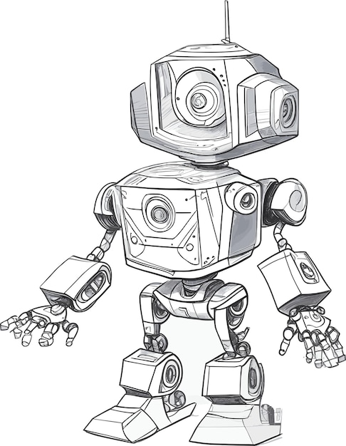 Вектор 3-мерный мультфильм-робот для детей