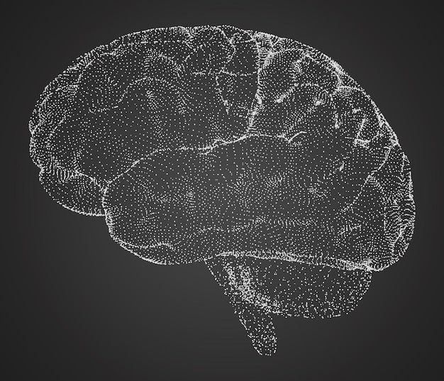 Vector 3dl vector cyber brain neural network megadata processing template interface design