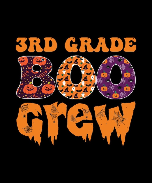 3e klas Boo Crew Leraar Student Halloween Kostuum Vector T-Shirt