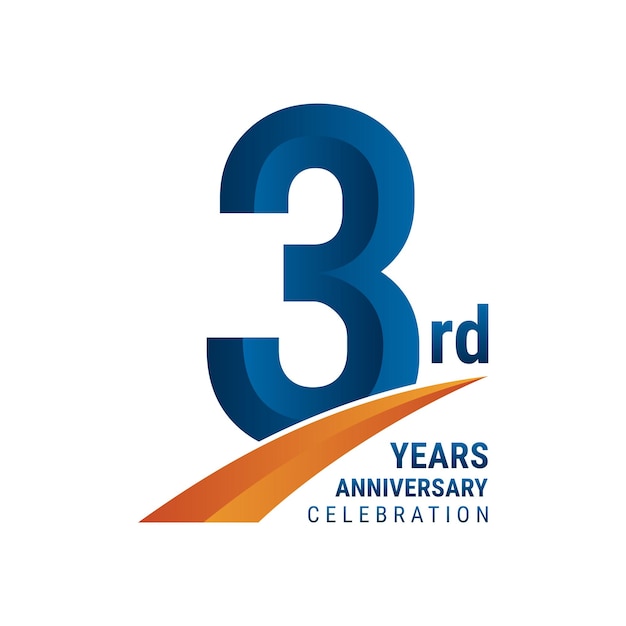 3e verjaardagslogo Perfect logo-ontwerp voor jubileumviering vectorillustratie