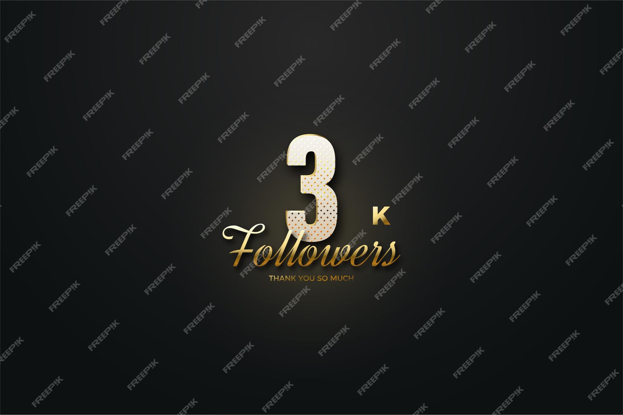 Premium Vector | 3k followers background with shining figure