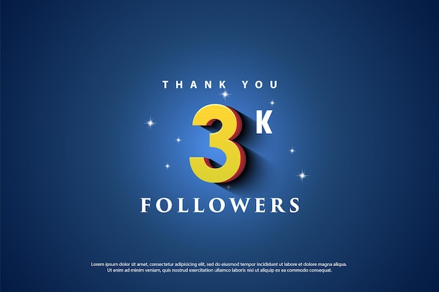 3k followers with 3d numbers.