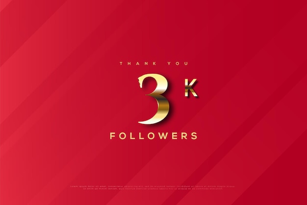 3k followers with golden numbers.