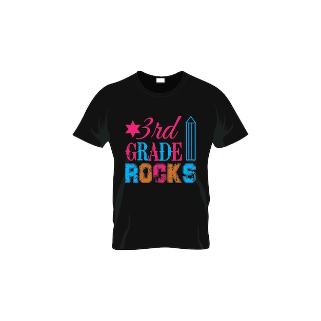 Vector 3rd-grade rocks. teacher t-shirt design