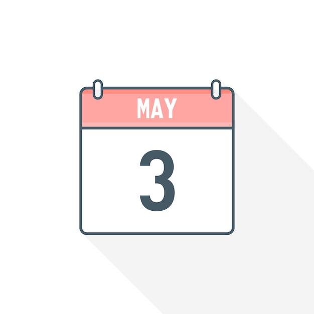 3rd May calendar icon May 3 calendar Date Month icon vector illustrator