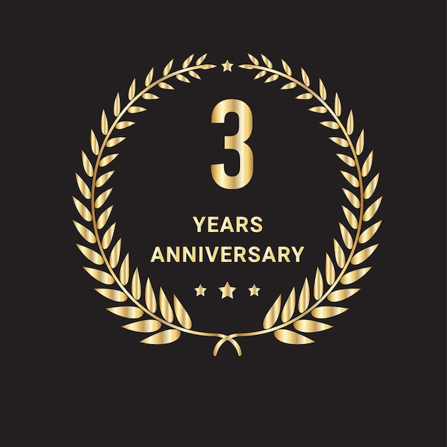 Vector 3th years anniversary logo design, 3 years anniversary
