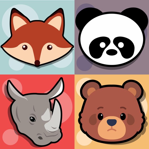 Vector 4 animals cute 3