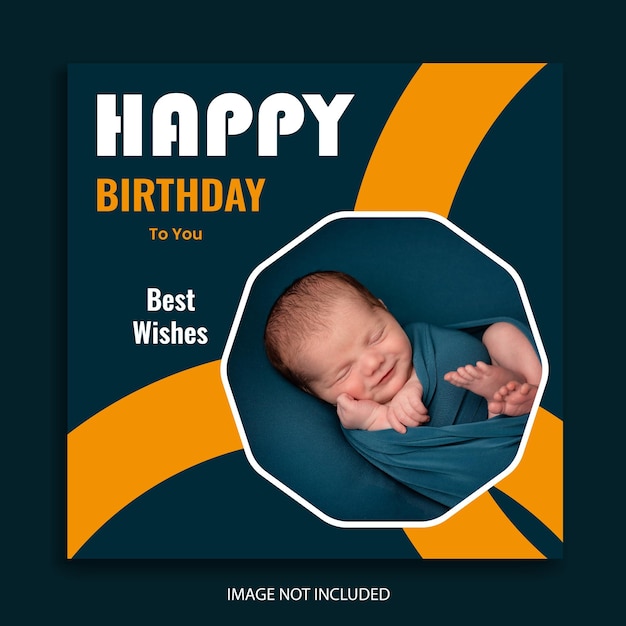 4 Birthday Social Media Post template