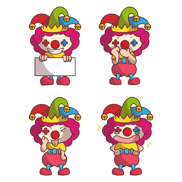 4 clown cute  character april fools