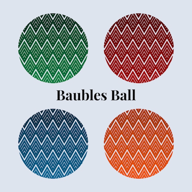 4 oggetti baubles a colori