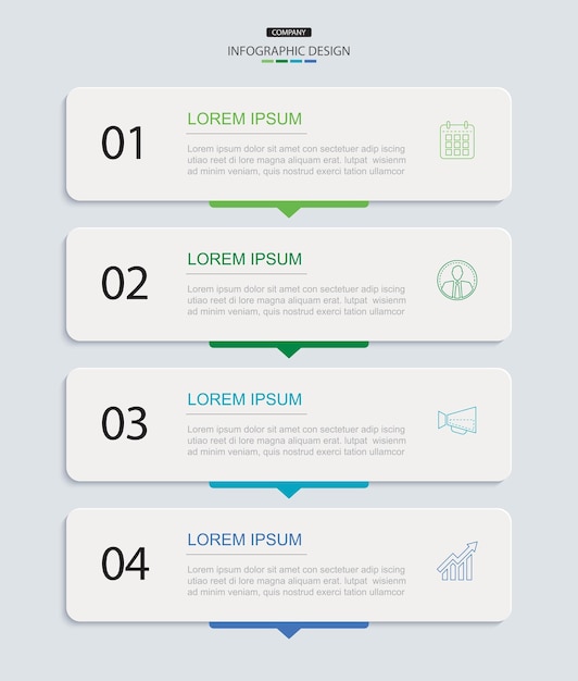 4 data infographics rectangle tab index template illustration business abstract background