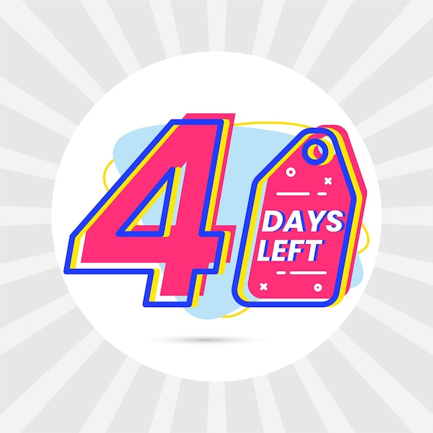 Vector 4 day left design for online shopping promotional number of days left