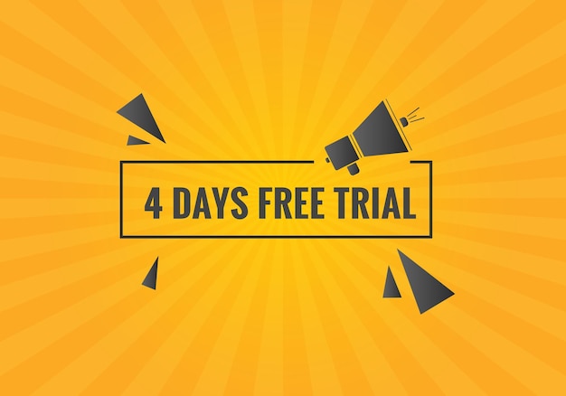 4 days free trial banner design 4 day free banner background