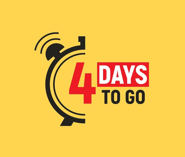 4 days to go last countdown icon four day go sale price offer promo deal timer 4 days only