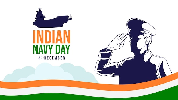 4 December Navy Day Background Suitable to use on Indian Navy Day event