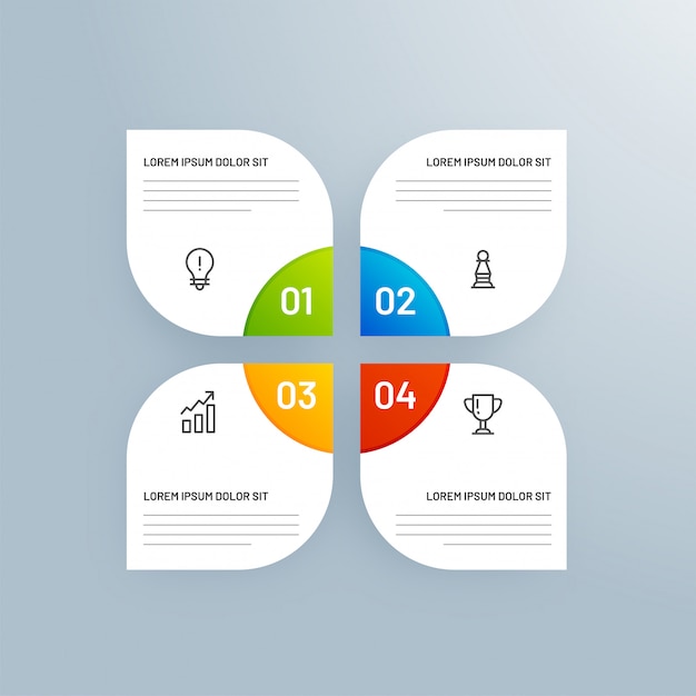 4 different levels infographic