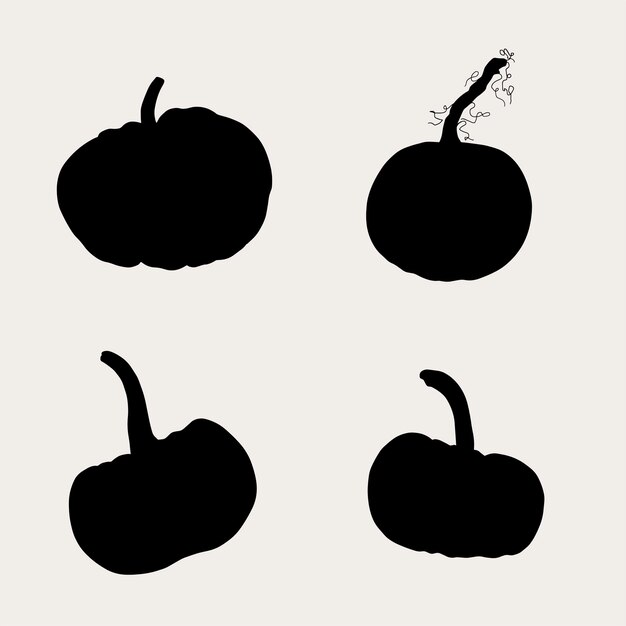 Vector 4 different silhouettes of pumpkins