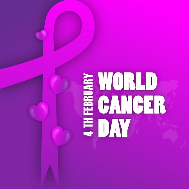 4 februari wereldkankerdag poster of sjabloon voor spandoek