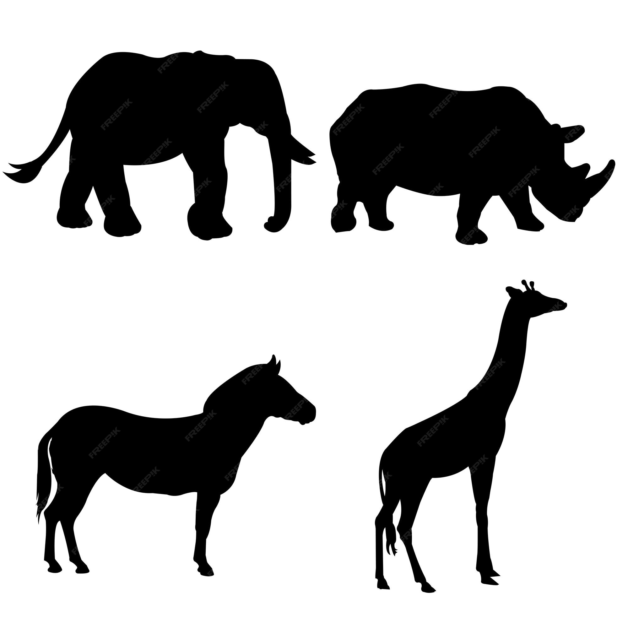 Premium Vector | 4 herbivores silhouette Premium Vector | 4 herbivores silhouette