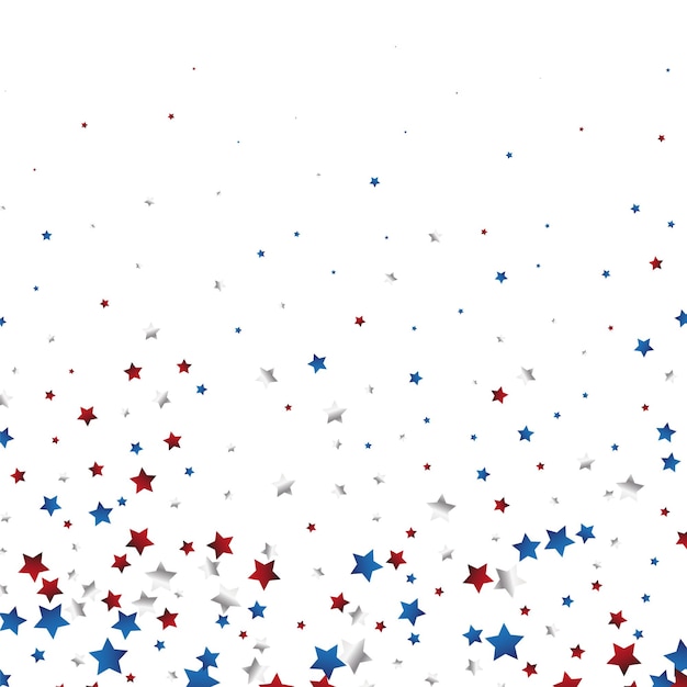 4 juli achtergrond met stardust frame. Rode en blauwe sterrenrand voor grafisch ontwerp van de Amerikaanse Onafhankelijkheidsdag. eps