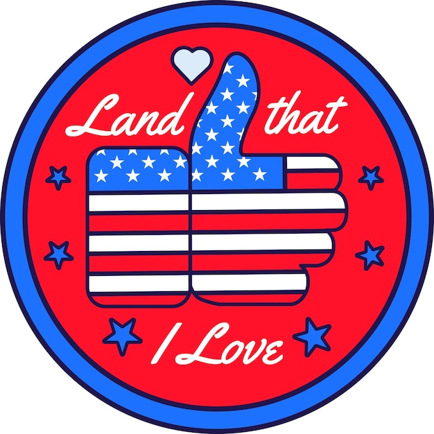 Vector 4 juli amerika sticker land waar ik van hou