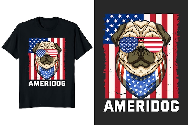 4 juli Amerikaanse hond Tshirt ontwerp vector illustratie typografie vintage retro grappige Tshirt