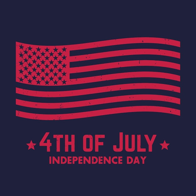 4 juli onafhankelijkheidsdag in de patriottische poster van de vs met amerikaanse vlag