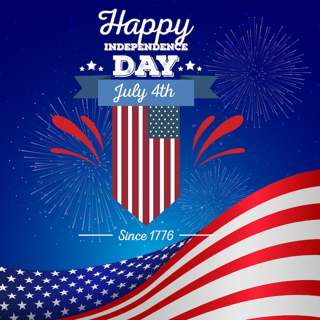 4 juli Onafhankelijkheidsdag met Amerikaanse vlag
