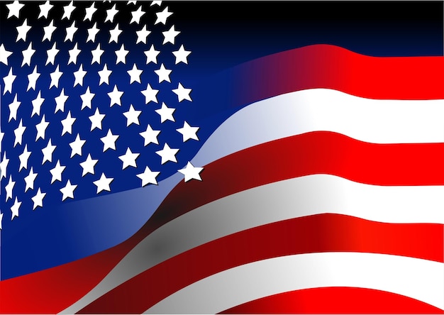 4 juli Onafhankelijkheidsdag van de Verenigde Staten van Amerika Amerikaanse vlag Vector illustratie