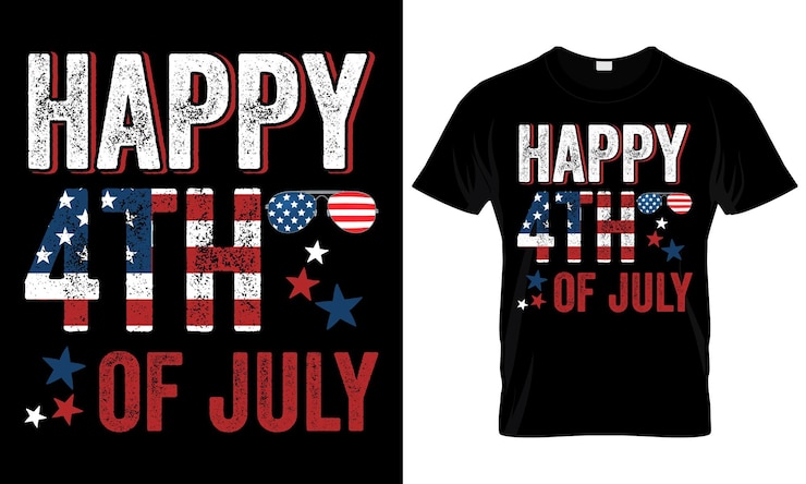 4 juli T-shirtontwerp Amerikaanse Onafhankelijkheidsdag T-shirtontwerp