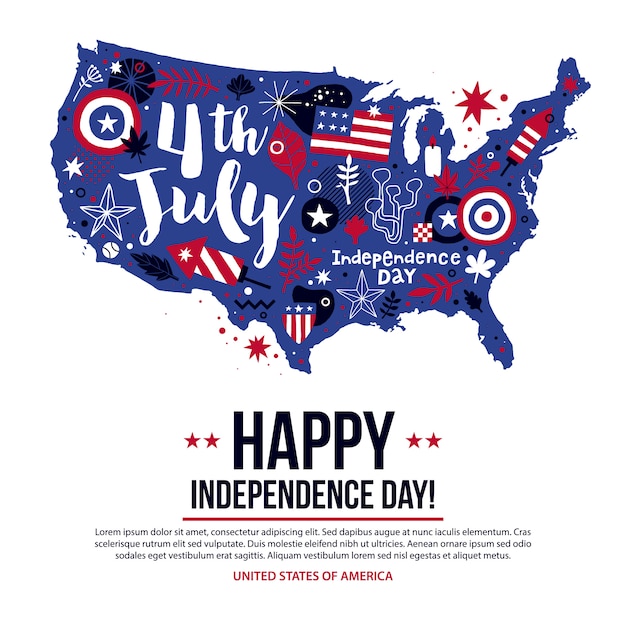Vector 4 july independence day banner template