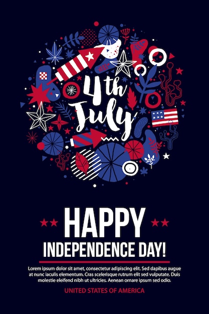 4 July Independence Day banner template