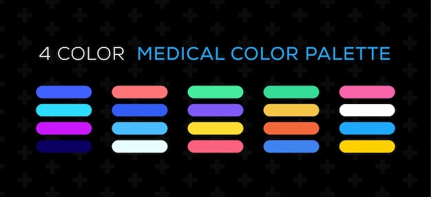 4 kleuren medisch kleurenpalet, medisch, geneeskunde, gezondheid, tandarts, behandeling, kleur, palet, zorg,