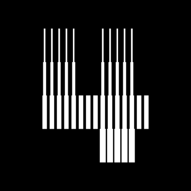 4 number lines logo icon illustration