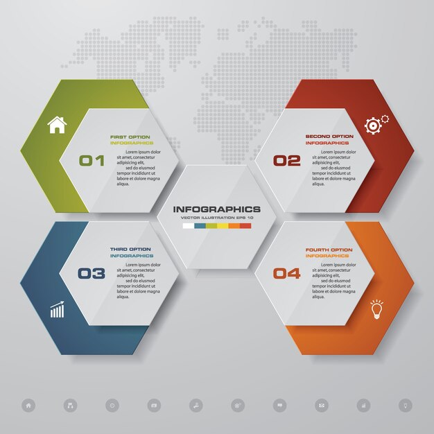 4 варианта презентации бизнес-инфографический шаблон.